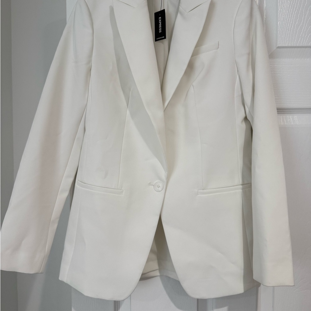 Express White Single-Button Women's Blazer